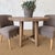 Hana Dining Table in Reclaimed Elm Wood 42″ D x 30″H Clearance under top 28″ Leg to edge: 7.25″ – 9.5″ Leg 3.5″w x 2″d...