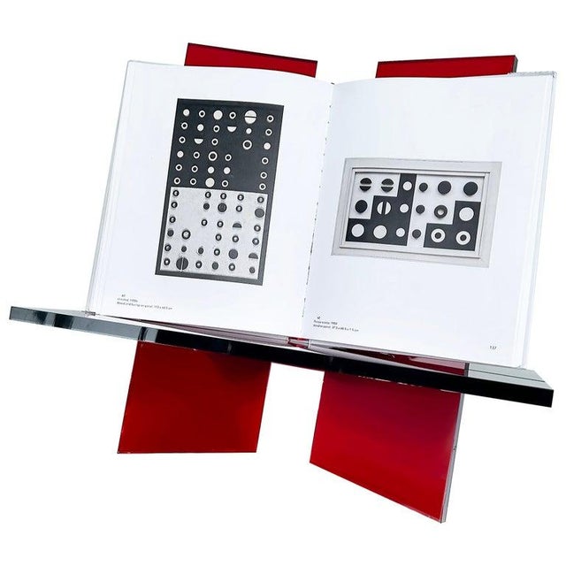 Iconic Design Gallery Custom Red Lucite Tabletop Book stand Offered for sale is an Iconic Design Gallery custom-made...