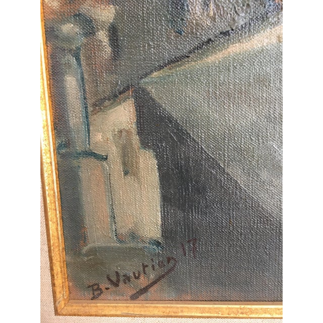 Modern Benjamin II Vautier, Cathédrale Saint Pierre, Haut de vieille ville Genève, 1917, Oil on Canvas, Framed For Sale - Image 3 of 5