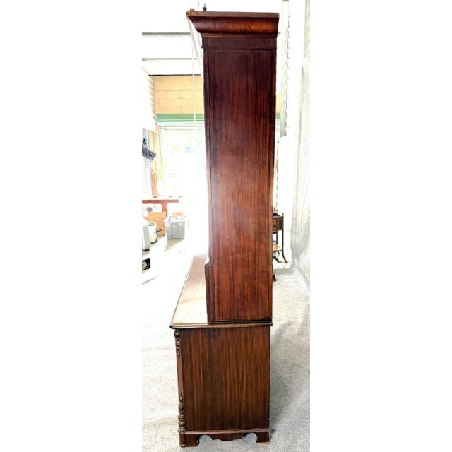 19th Century Rosewood Secretary Desk With Bookcase Top For Sale - Image 11 of 18