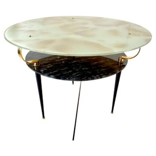 Marbled Glass Coffee Table in the style of Fontana Arte, Itaty, 1950s For Sale