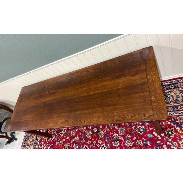 Antique French Country Farm Dining Table Farmhouse Baker's Table Drawer Oak For Sale - Image 15 of 18