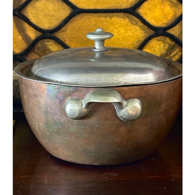 Vintage Copper Pot Grosvenor House Hotel Tureen Elkington England Serving Bowl For Sale In Columbus - Image 6 of 10