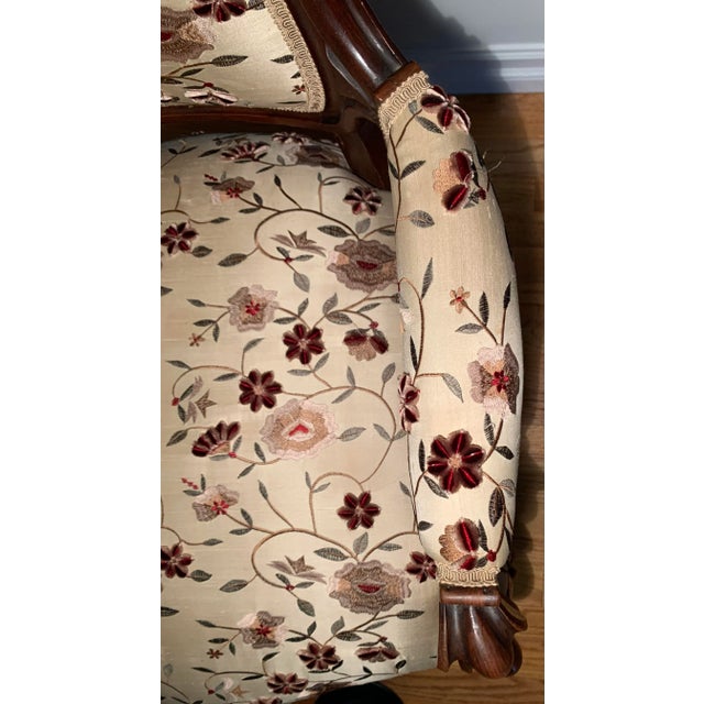 Tan Mid 19th Century Antique American High Victorian Walnut Elbow Chair For Sale - Image 8 of 11