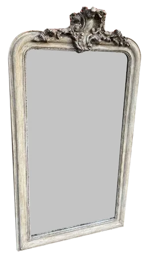 Large Antique 19th Century French Carved Wood & Gesso Mirror