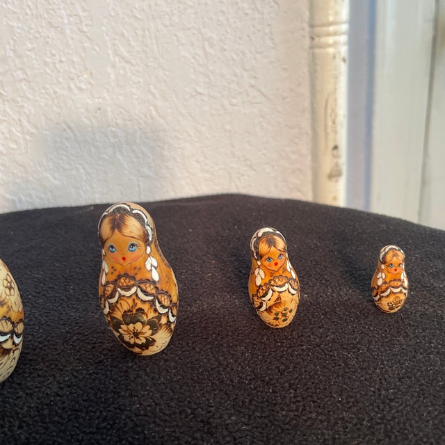 1990’s Vintage Signed Sergiev Posad Pytography Nesting Dolls - 7 Piece Set For Sale - Image 6 of 6