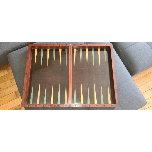 19th Century Mahogany Backgammon Set, Set of 35 For Sale - Image 3 of 11