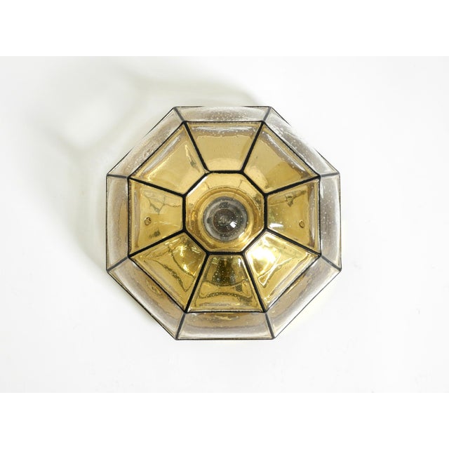 Black Vintage Glass Ceiling Lamp in Octagon Shape from Limburg, 1970s For Sale - Image 8 of 18