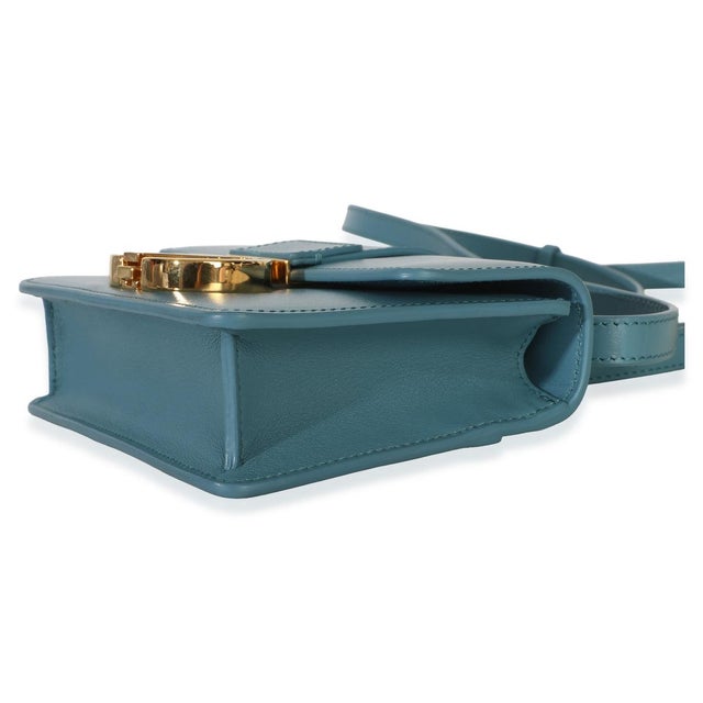Animal Skin Blue Calfskin 30 Montaigne Micro Bag For Sale - Image 7 of 9