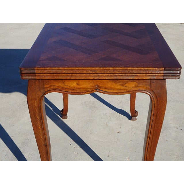 Vintage Louis XV Oak Folding Table, 1950s For Sale - Image 16 of 18