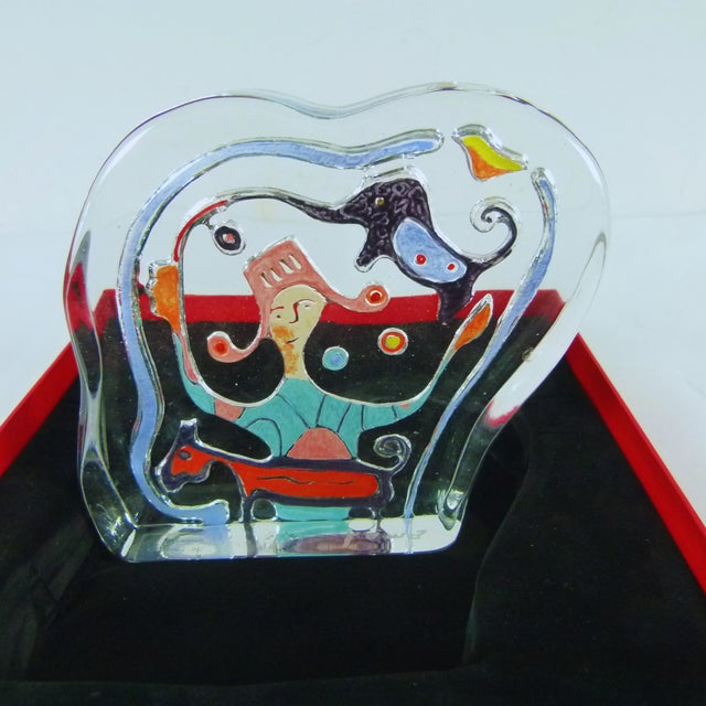 A vibrant and joyful Crystal art glass sculpture by celebrated American artist Matt Lamb (1932–2012), from his beloved...