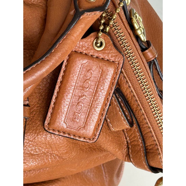 Coach Madison Lindsey Satchel – Luxury Leather Handbag, Pleated Front, Gold Hardware, Structured Designer Shoulder & Crossbody Bag For Sale - Image 12 of 13
