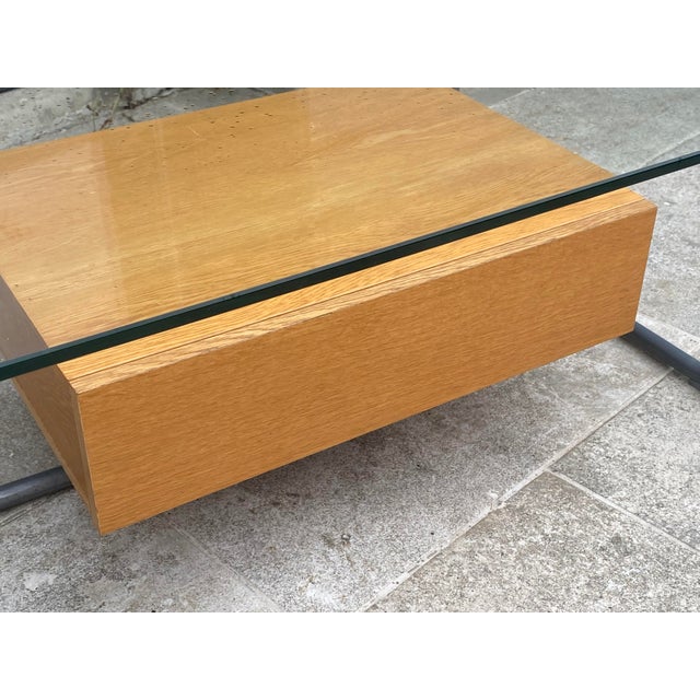Tubular Glass and Wood Coffee Table with Drawer from Ikea, 1990s For Sale - Image 13 of 18