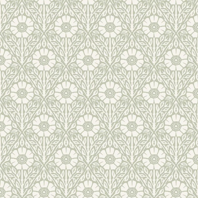 SAMPLE - Boråstapeter Nyponros Wallpaper In Sage For Sale