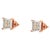 10K Two-Toned Princess-Cut Composite Diamond Stud Earrings (1/2 cttw, J-K Color, I1-I2 Clarity) For Sale - Image 4 of 6