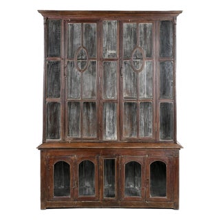 Large Patinated Solid Wood Dresser For Sale