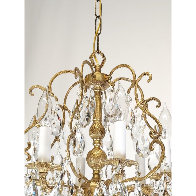 Offered for your consideration is an original Antique Super Fussy Birdcage Gleaming Brass Cut Lead Glass Crystal...