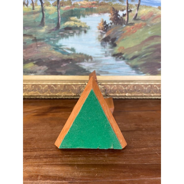 Mid-Century Modern Possibly Teak and Twisted Metal Triple Candle Holder With Geometric Base For Sale - Image 10 of 10