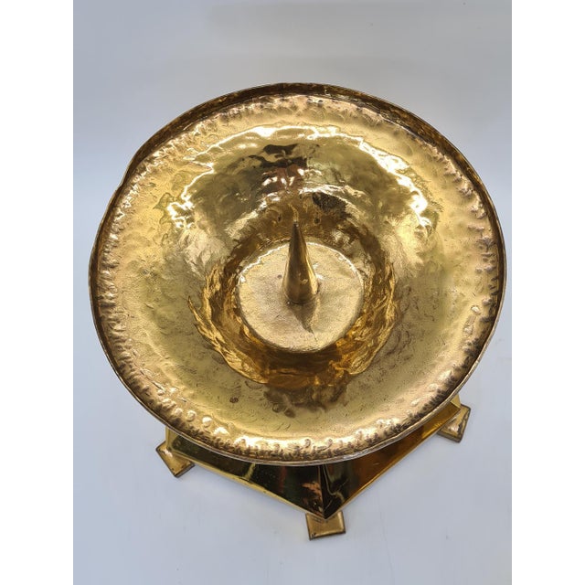 Metal Large Brutalist Brass Candlesticks, Europe, 1970s, Set of 2 For Sale - Image 7 of 11