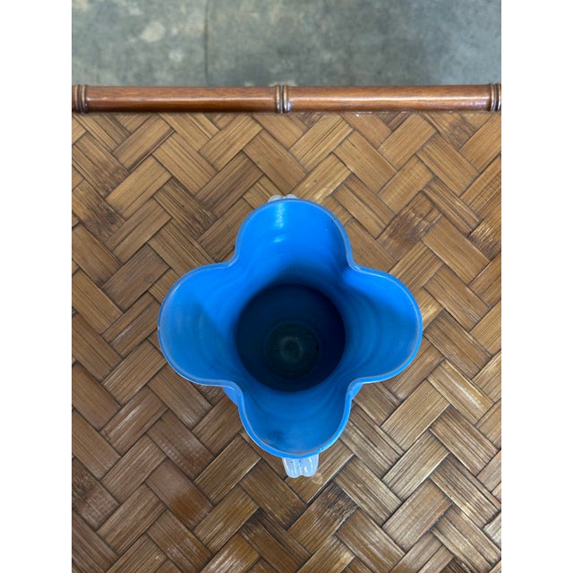 1930s Gabriel Burmeister Handled Blue and White Earthenware Vase, Sweden, 1930s For Sale - Image 5 of 10