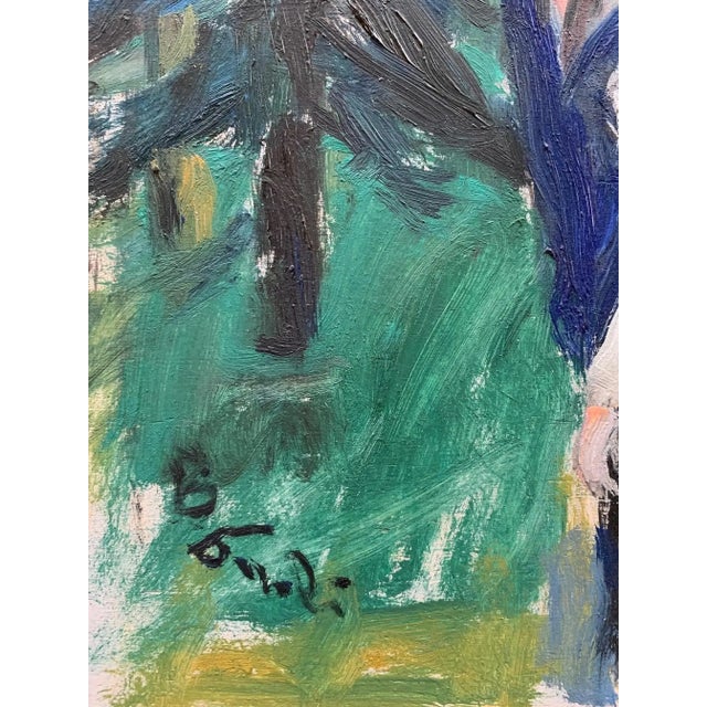 1990s Bruno Paoli "The Alley" Original Italian Modern Street Scene, 20th Century Florence Italy Fine Art Painting, Oil on Canvas, 22x19.75" For Sale - Image 5 of 7