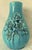 Shabby Chic Vintage Artisan Blue Crackle Stoneware Vase With Roses For Sale - Image 3 of 9