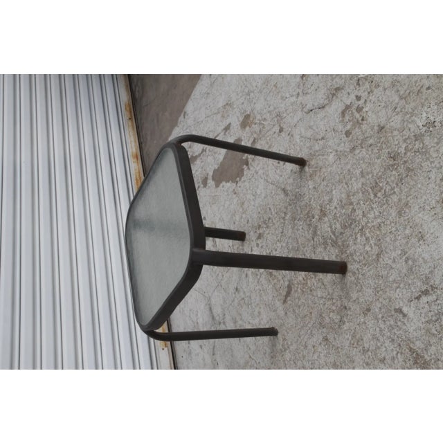 Glass Pair of Patio End Tables W/ Glass Tops For Sale - Image 7 of 8