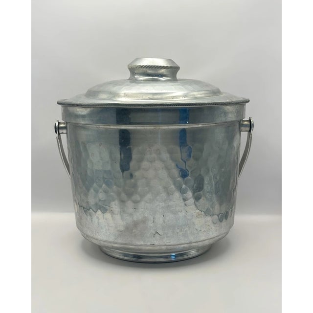 Silver Vintage Italian Hammer Finish Ice Bucket For Sale - Image 8 of 8