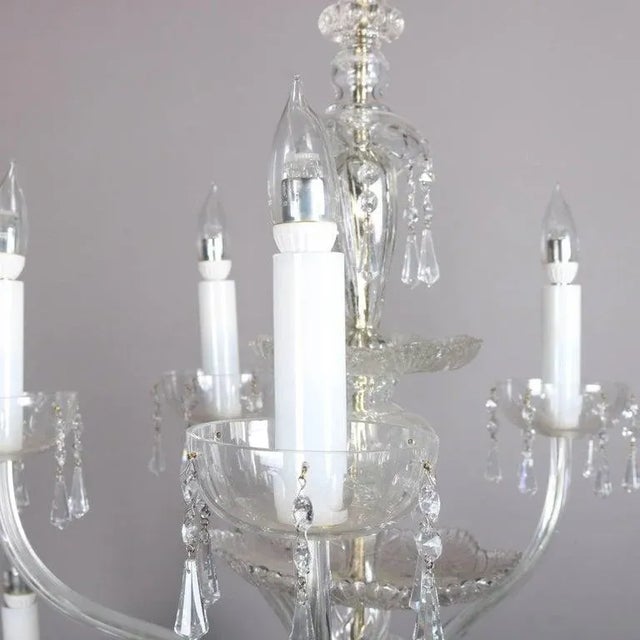 Mid 20th Century Oversized European Ten-Light Crystal Chandelier, 20th Century For Sale - Image 5 of 11