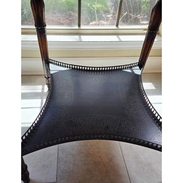 Brown Theodore Alexander Side Table With Metal Top, Metal Bottom, and Drawer For Sale - Image 8 of 14