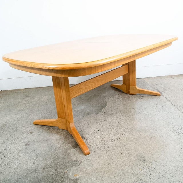 1960s 1960s Mid Century Modern Dining Table Rectangular Rounded Blonde Mahogany Vintage MCM For Sale - Image 5 of 12
