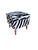 White Vintage Zebra Cowhide Storage Ottoman, Newly Reupholstered in Cowhide For Sale - Image 8 of 10