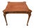 Burton-Ching Queen Anne Style Burl Wood Leather Top Game Table.