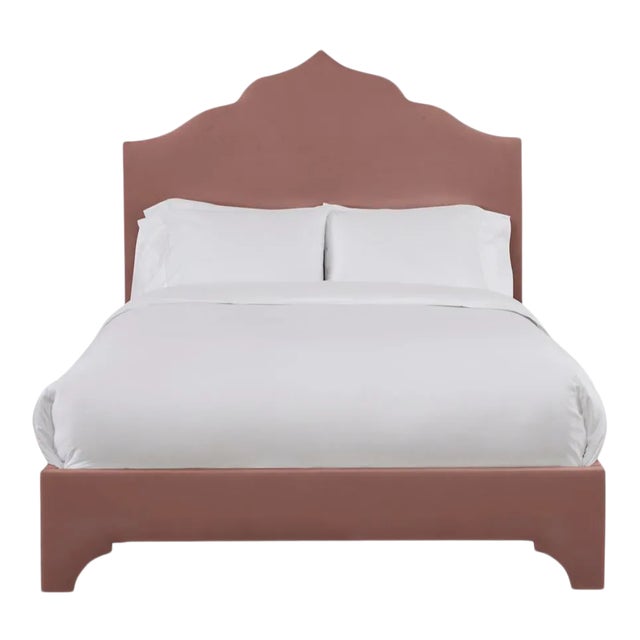 Clementine Full/Double Bedframe, Blush Velvet For Sale