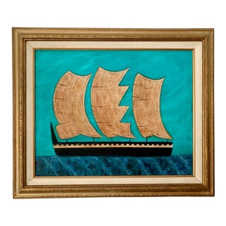 Contemporary Impressionist Style Seascape Painting on Canvas, Framed For Sale