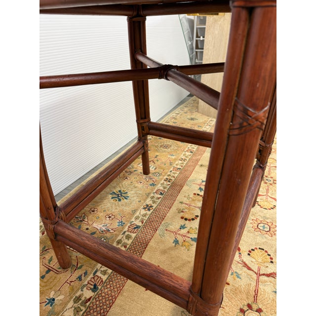 Wood Ficks Reed Paxton Rattan Bar Stools, Set of Three For Sale - Image 7 of 12