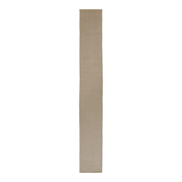 Rug & Kilim’s Modern Textural Extra-Long Runner Rug in Cream Tones For Sale
