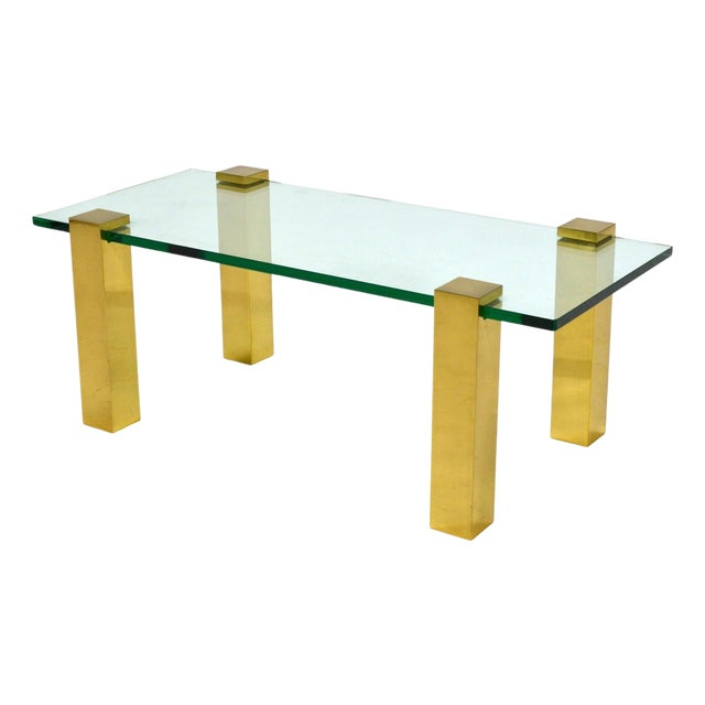 Mid-century Brass Leg Coffee Table For Sale