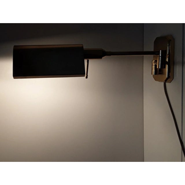 Vintage Adjustable Gold Colored Sconce For Sale - Image 6 of 8