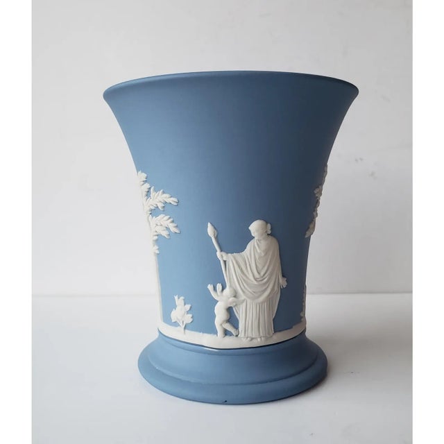 Ceramic 1970s Vintage Wedgwood Jasperware Pale Blue 6 Piece Collection - Teapot, Pedestal Vase For Sale - Image 7 of 17