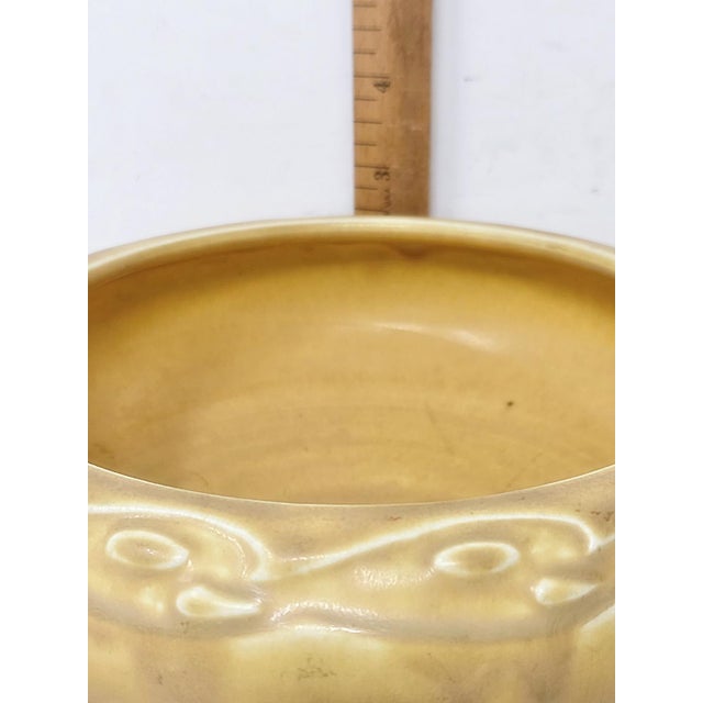 Vintage 1927 Rookwood Pottery Console Bowl 7-3/4" Wide - Matte Yellow Glaze - XXVII - 2157 For Sale - Image 11 of 12