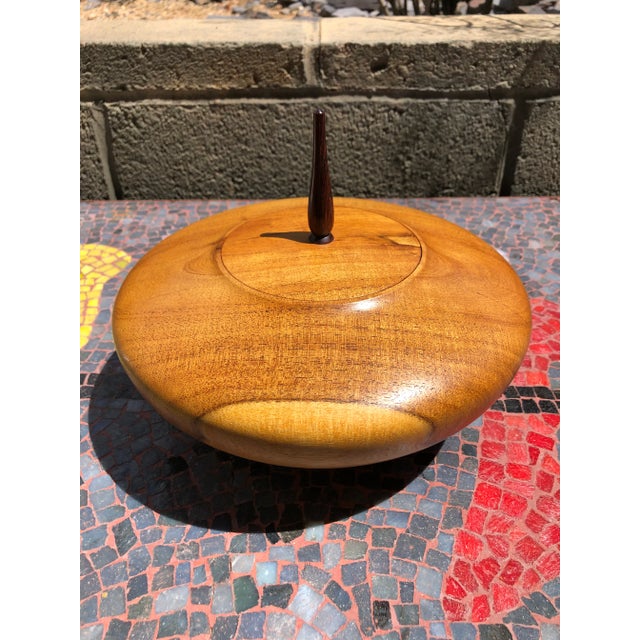 1980s Bill Ooms Mesquite Wood Turned Lidded Vessel For Sale - Image 5 of 7