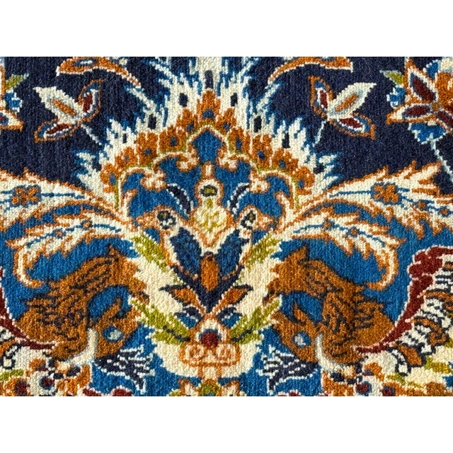Blue 7 Ft X 11 Ft Traditional Persian Floral Medallion Area Rug For Sale - Image 8 of 12