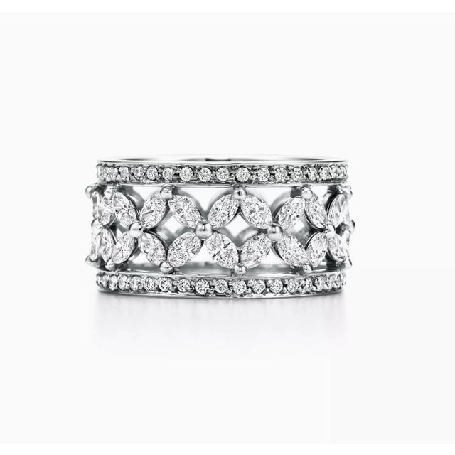 Metal Tiffany & Co. Victoria 2.34 CTTW Diamond Band Ring, Platinum, Size 7 For Sale - Image 7 of 8