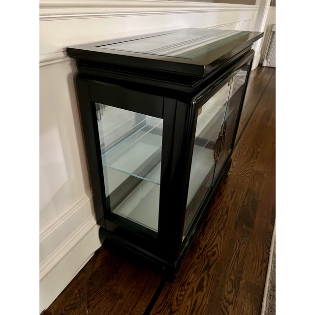 Vintage Chinoiserie Glass and Wood Cabinet For Sale In New York - Image 6 of 12