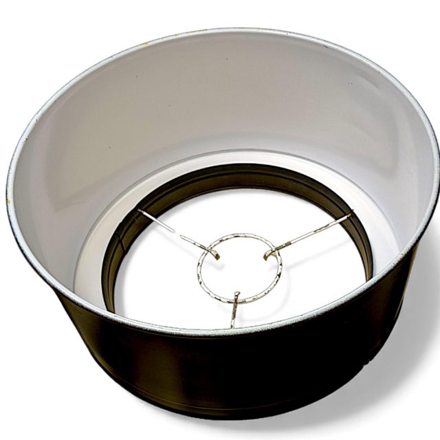 Vintage French Empire Bouillotte Black Tole Floor Lamp With Metal Shade Drinks Table For Sale - Image 10 of 10