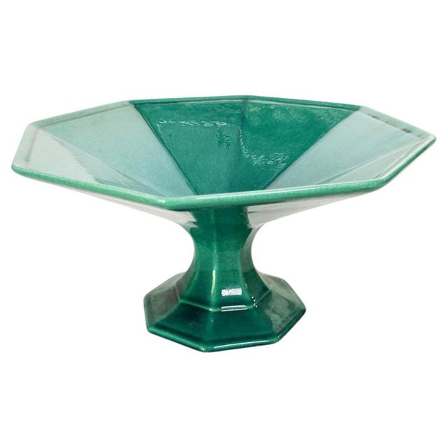 Art Deco Style Green and Blue Fruit Bowl, France, 1940s For Sale - Image 12 of 12