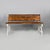 Italian Art Deco wooden and white cast iron bench, 1930s Outdoor bench with seat and backrest made of wooden slats. The...