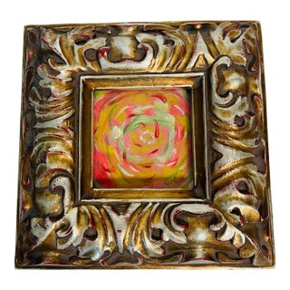 1960s Petite Mixed Media Abstract in Profiled Frame For Sale