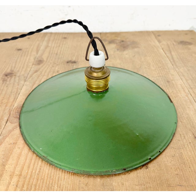 Industrial Green Enamel Light, 1930s For Sale - Image 12 of 14